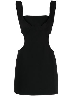 Marine Serre Double Crepe cut-out tailored dress - Black