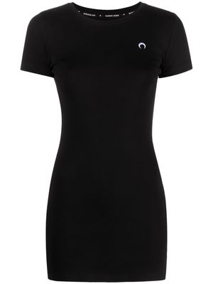 Marine Serre fine-ribbed organic cotton T-shirt dress - Black