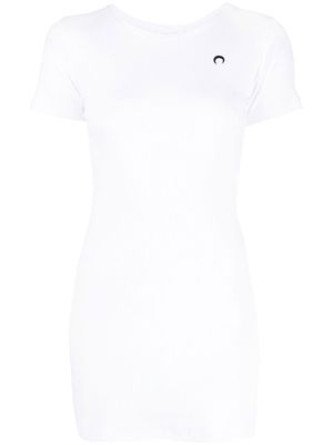 Marine Serre fine-ribbed organic cotton T-shirt dress - White