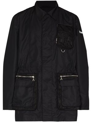 Marine Serre First-Aid Survival zip-up parka coat - Black