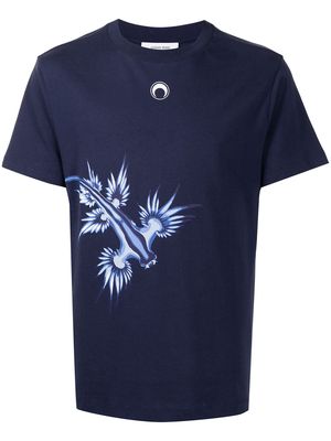 Marine Serre fish-print T-shirt - Blue