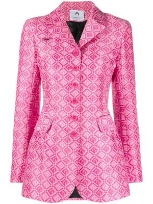 Marine Serre fitted all-over jacquard blazer - Pink