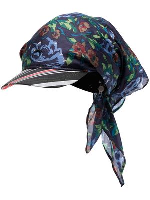 Marine Serre floral-print tie-detail cap - Multicolour