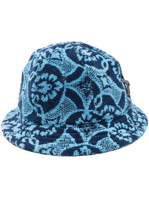 Marine Serre graphic-print cotton bucket hat - Blue