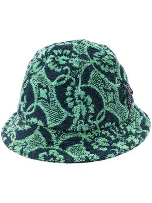 Marine Serre graphic-print cotton bucket hat - Green