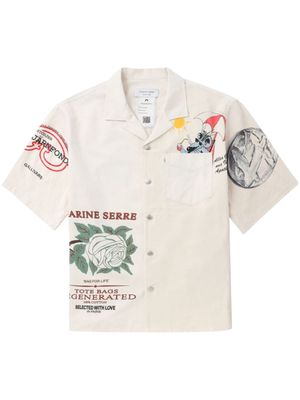 Marine Serre graphic-print cotton shirt - White