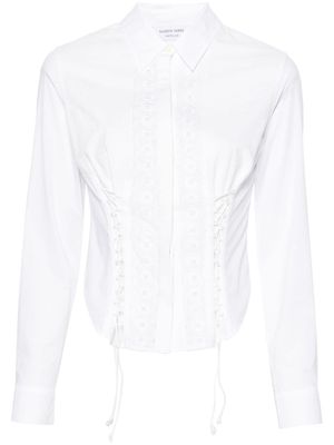 Marine Serre Household corset-style cotton shirt - White
