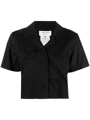 Marine Serre Household cropped regenerated cotton shirt - Black