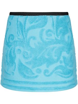 Marine Serre Jacquard Towels miniskirt - Blue