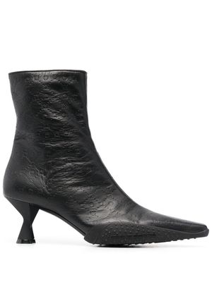 Marine Serre leather ankle boots - Black