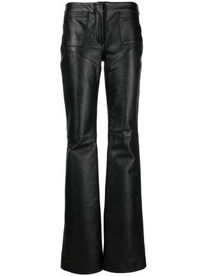 Marine Serre leather wide-leg trousers - Black