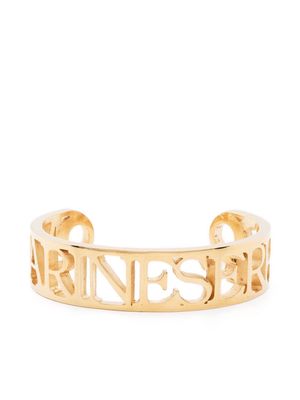 Marine Serre logo cut-out open-cuff bracelet - Gold
