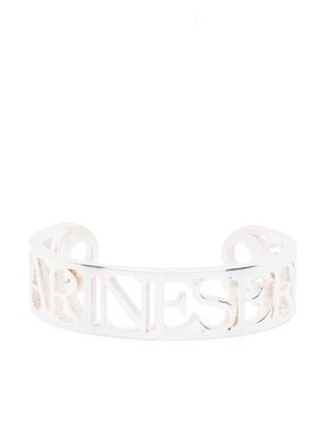 Marine Serre logo cut-out open-cuff bracelet - Silver