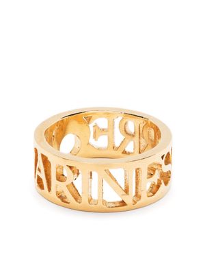 Marine Serre logo cut-out polished ring - Gold