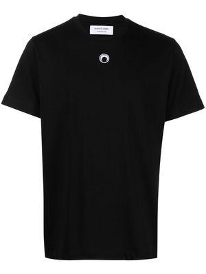 Marine Serre logo-embroidered organic-cotton T-shirt - Black