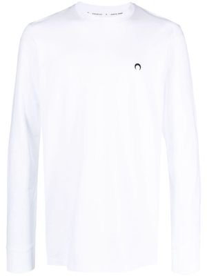 Marine Serre logo-embroidered organic cotton T-shirt - White