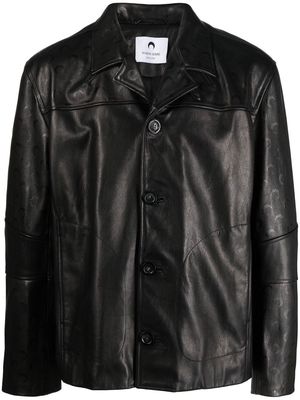 Marine Serre logo-print single-breasted jacket - Black