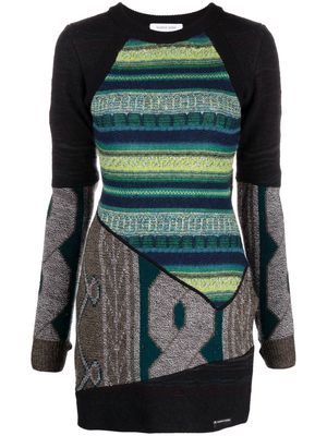 Marine Serre long-sleeve knitted dress - Black