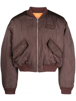 Marine Serre moire-effect bomber jacket - Brown