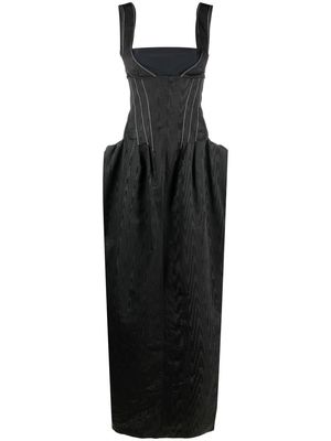 Marine Serre moire-effect sleeveless maxi dress - Black