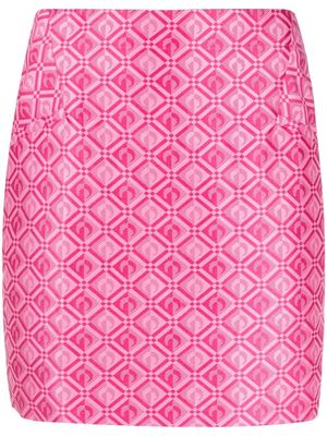 Marine Serre monogram-jacquard high-waisted skirt - Pink