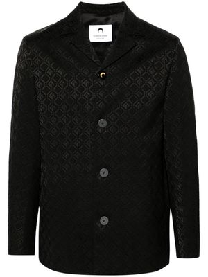 Marine Serre Moon Diamant-jacquard blazer - Black