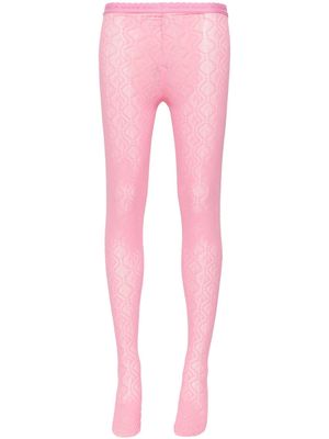 Marine Serre Moon Diamant jacquard leggings - Pink