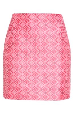 Marine Serre Moon Diamond Jacquard Cotton Skirt in Moon Diamant Pink Jacquard