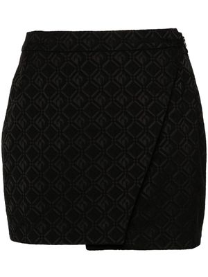 Marine Serre Moon Diamont jacquard miniskirt - Black