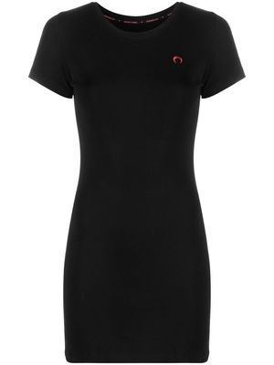 Marine Serre moon-embroidered T-shirt dress - Black