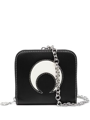 Marine Serre Moon leather chain wallet - Black