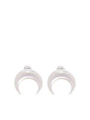 Marine Serre Moon polished earrings - Silver