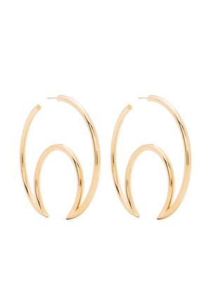 Marine Serre Moon-shaped hoop earrings - Gold