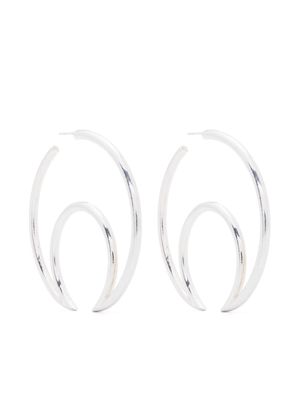 Marine Serre Moon-shaped hoop earrings - Silver