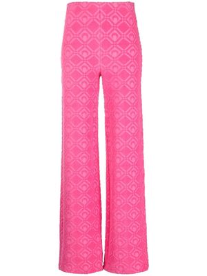 Marine Serre Moon Sponge flared trousers - Pink
