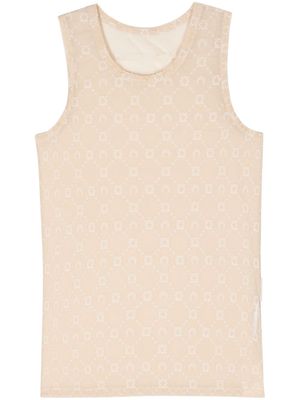 Marine Serre Moonogram-flocked mesh tank top - Neutrals