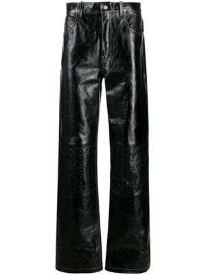 Marine Serre Moonogram leather trousers - Black