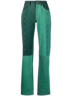 Marine Serre Moonogram straight-leg jeans - Green