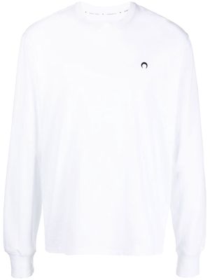 Marine Serre organic cotton long-sleeve T-shirt - White