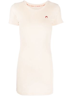 MARINE SERRE organic-cotton T-shirt mini dress - Neutrals