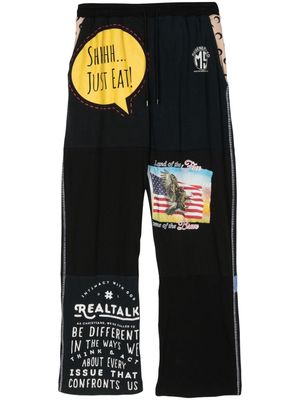 Marine Serre patchwork cotton trousers - Black