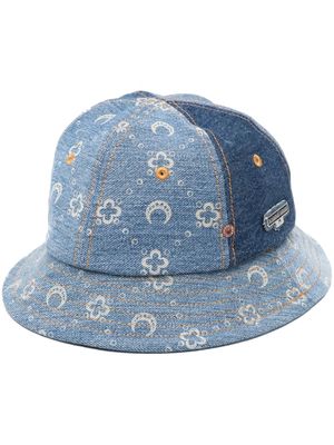 Marine Serre patchwork denim hat - Blue