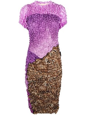 Marine Serre Popcorn Mix Hybrid dress - Purple