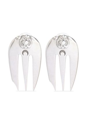 Marine Serre Reassembled Cutlery clip earrings - Silver