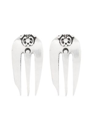 Marine Serre Reassembled Cutlery earrings - Silver