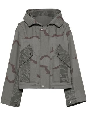 Marine Serre Regenerated camouflage-print jacket - Grey