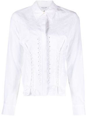 Marine Serre Regenerated corset shirt - White