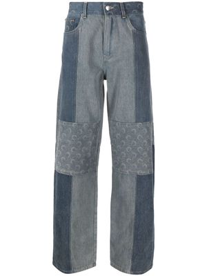 Marine Serre Regenerated Denim straight-leg trousers - Blue