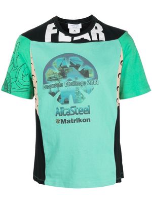 Marine Serre regenerated graphic-print T-shirt - 05 BRIGHT GREEN