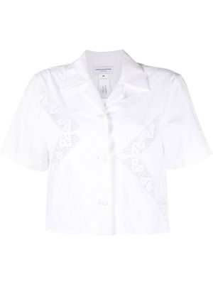 Marine Serre regenerated household crop shirt - White